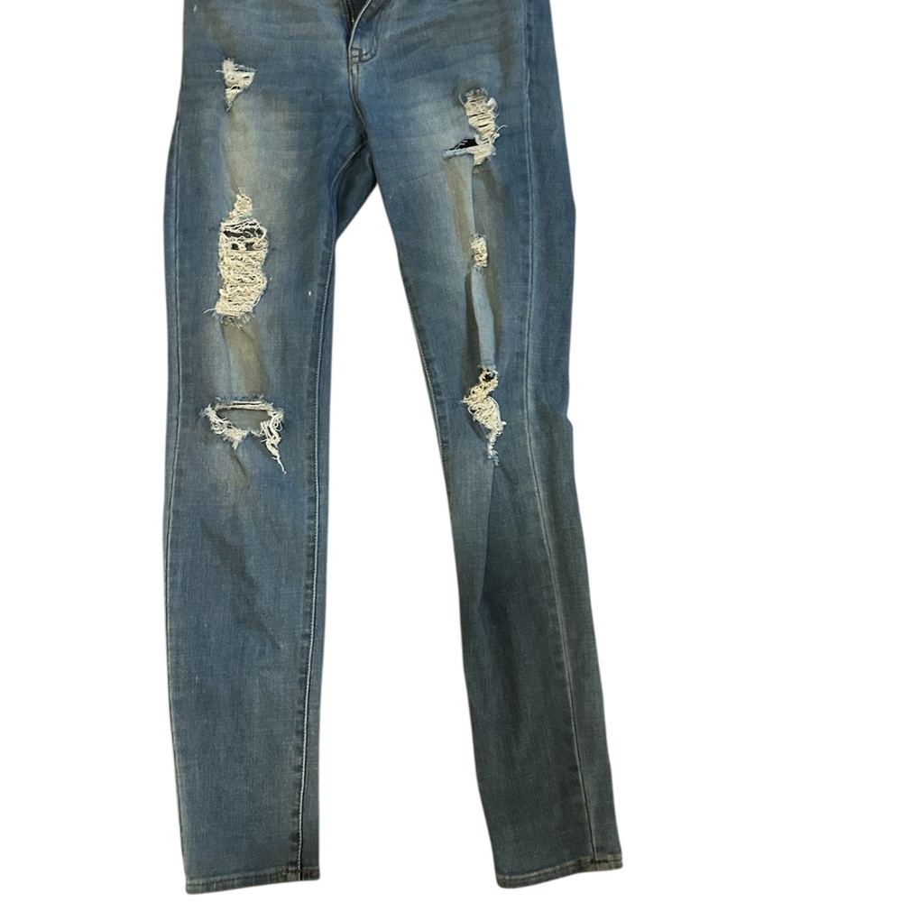 Aeropostale Ripped Straight Leg Blue Jeans